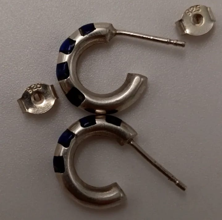 Aros de plata y lapislázuli