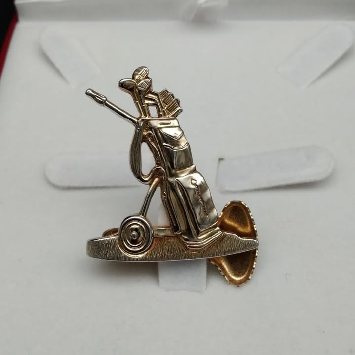 Pasador de corbata bañado en oro