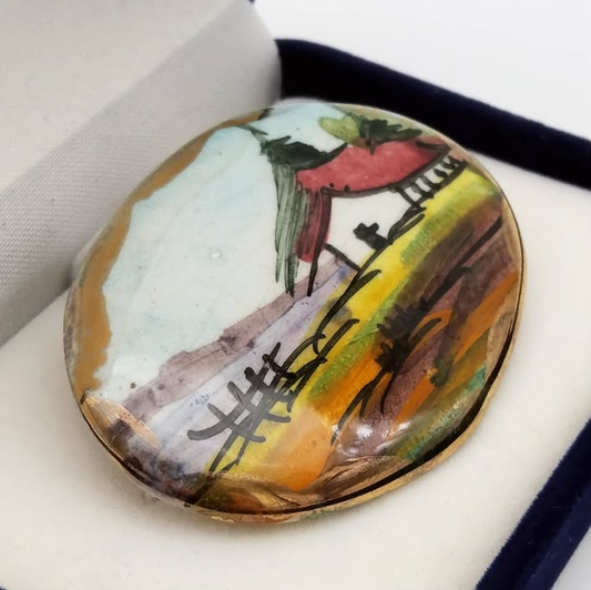 Broche pintado a mano