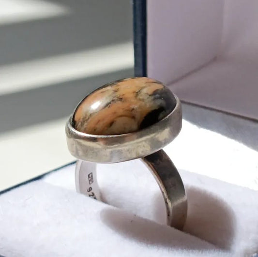 Anillo de jaspe en plata esterlina 925
