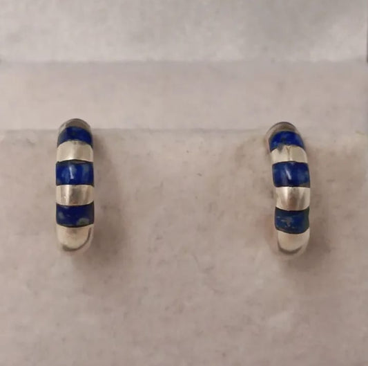 Aros de plata y lapislázuli