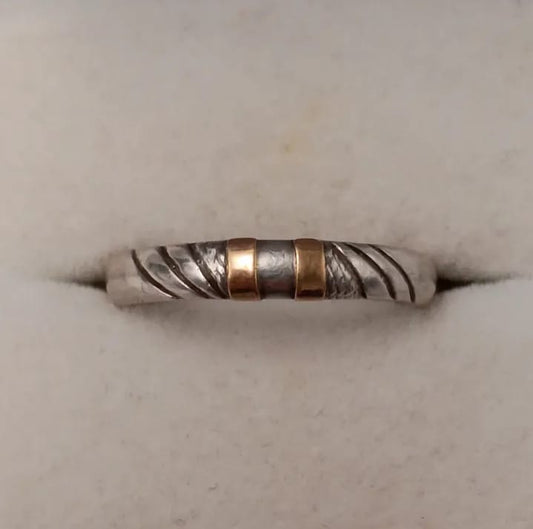Anillo de plata y oro