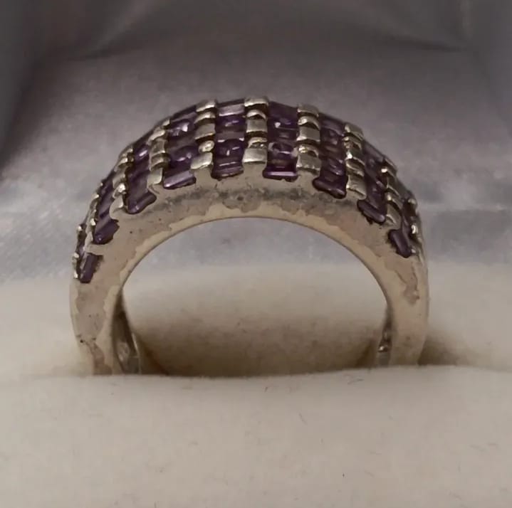 Anillo de amatistas en plata 925