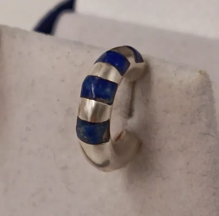 Aros de plata y lapislázuli